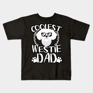 Glasses Coolest Westie Dog Dad Kids T-Shirt